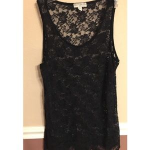 COTTON ON, BLACK LACE TANK